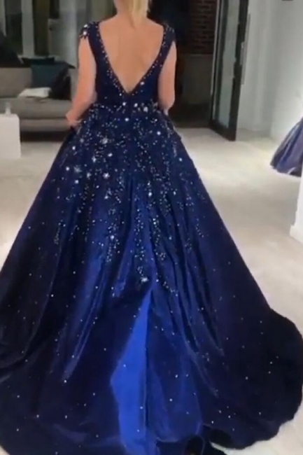 Glitzer abendkleid lang blau Abendkleid Blau