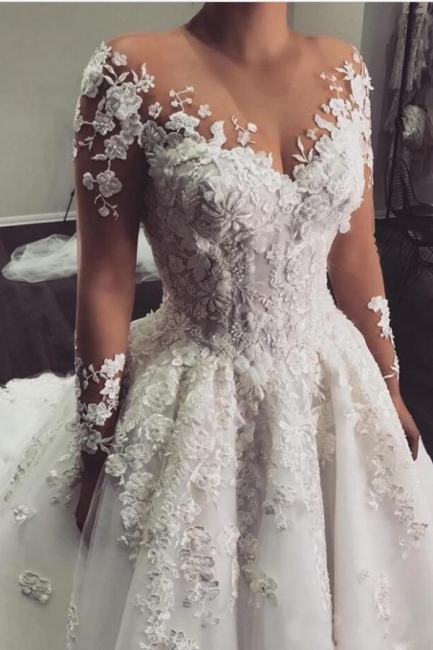 Vintage wedding dresses with sleeves Wedding dresses a line lace