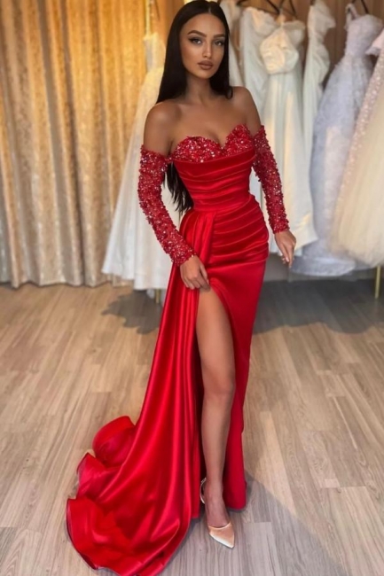 Beautiful evening dresses long red | Prom dresses with glitter