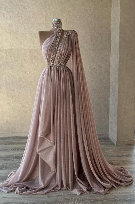 Chic Evening Dresses Long Dusty Pink | Prom dresses with glitter