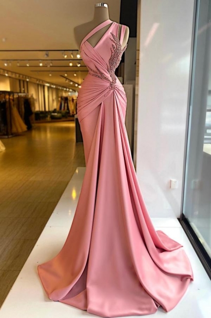 Designer evening dresses long pink | Prom dresses with glitter