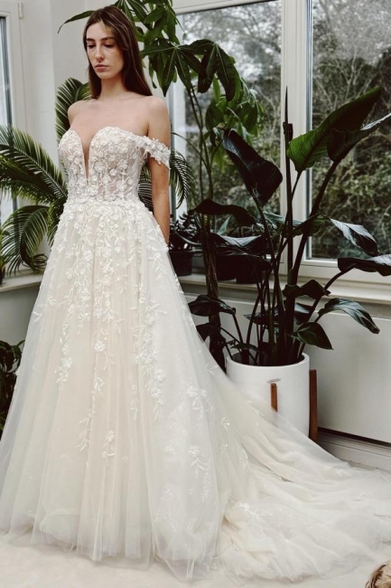 Designer wedding dresses A line | Wedding dress with lace