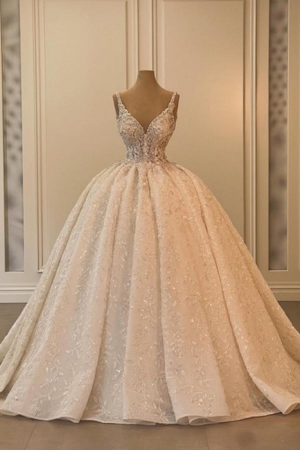 Schöne Hochzeitskleider Prinzessin | Creme Brautkleider Spitze