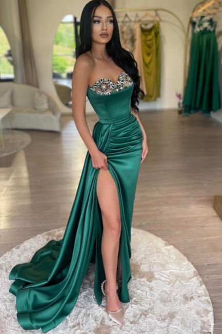 Green evening dress long cheap | Prom dresses with glitter