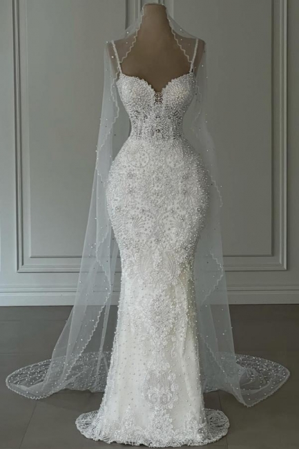 Moderne Brautkleider Meerjungfrau Spitze | Hochzeitskleider mit Perlen