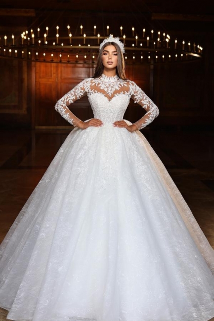 Desiger Brautkleider Prinzessin | Tüll Hochzeitskleider mit Ärmel