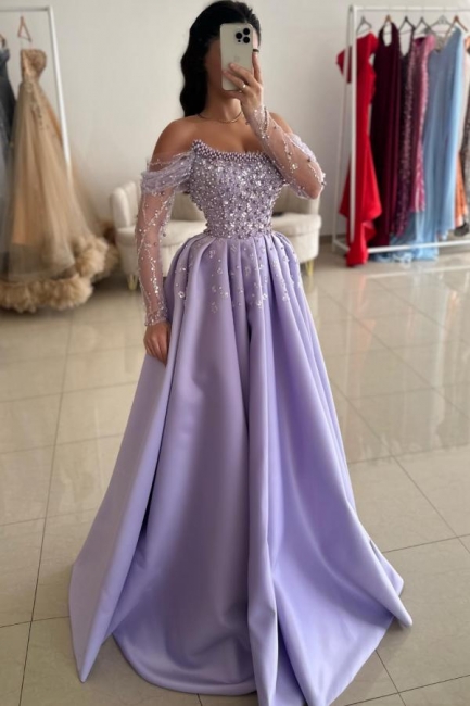 Festilche Kleider Abendkleider Lilac | Abiballkleider mit Glitzer