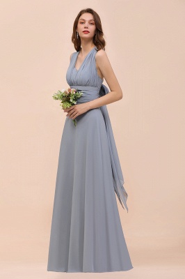 Günstige Brautjungfernkleider Grau | Brautjungfenrkleid Lang Chiffon_4