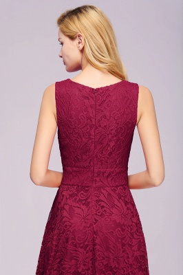 Red cocktail dresses short front long back | Prom dresses lace_8