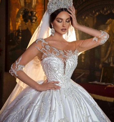 Extravagant wedding dresses princess | Wedding dresses with sleeves_5