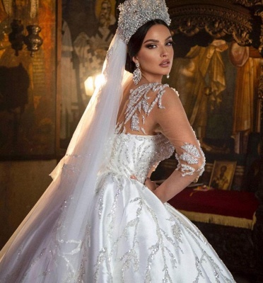 Extravagant wedding dresses princess | Wedding dresses with sleeves_4