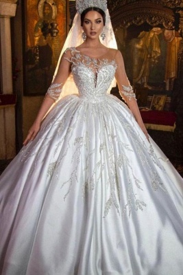 Extravagant wedding dresses princess | Wedding dresses with sleeves_1