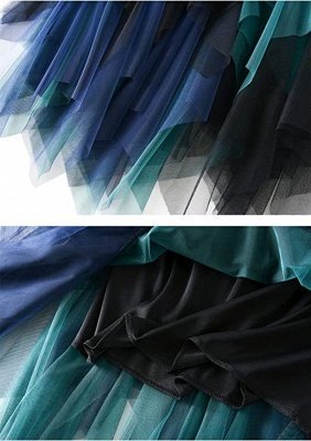 chic colorfui pleatedskirt tealength tiered tulle elasticated skirt_6