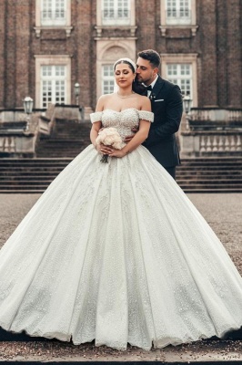 Extravagante Hochzeitskleider Prinzessin | Brautkleider Spitze mit Glitzer_5