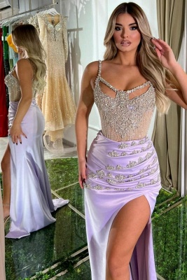 Lilac evening dresses long glitter | Cheap prom dresses evening wear_5