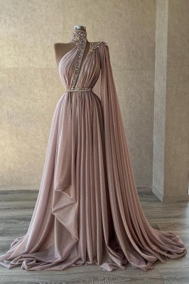 Chic Evening Dresses Long Dusty Pink | Prom dresses with glitter_1