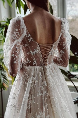 Designer wedding dresses with sleeves | Wedding dresses A line lace_5