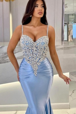 Elegant evening dresses long blue | Prom dresses with sleeves_2