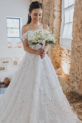 Elegante Hochzeitskleider A Linie | Brautkleider mit Spitze_1