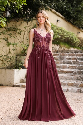 Elegant evening dresses dark blue | Prom dresses long with lace_2