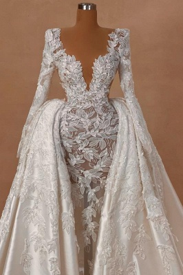 Extravagant A-line wedding dresses | Lace wedding dresses with sleeves_2