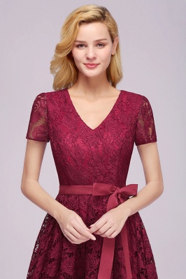 Burgundy Cocktail Dresses Lace | Prom Dresses Short Cheap_6