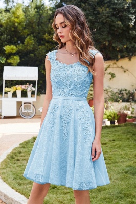 Blue cocktail dresses short | Prom dresses lace cheap