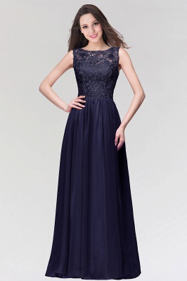 Simple evening dresses long navy blue | Prom dresses with lace_6