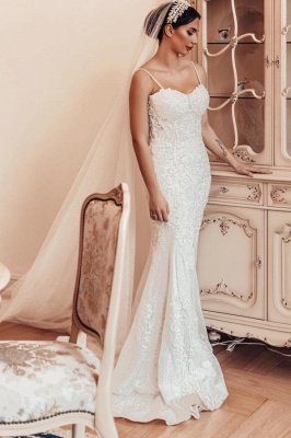 Elegante Hochzeitskleider Spitze | Brautkleider Meerjungfrau Stil Glitzer_3