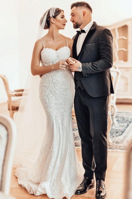 Elegante Hochzeitskleider Spitze | Brautkleider Meerjungfrau Stil Glitzer