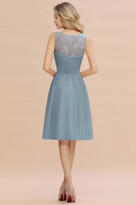 Elegante Cocktailkleider Blau | Abiballkleider Kurz Chiffon_15