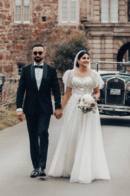 Schöne Hochzeitskleider Boho | Brautkleider A Linie Spitze_8