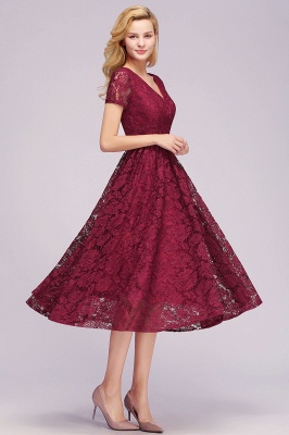 Burgundy Cocktail Dresses Lace | Prom Dresses Short Cheap_5