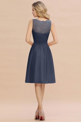 Elegante Cocktailkleider Blau | Abiballkleider Kurz Chiffon_9