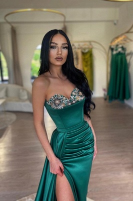 Green evening dress long cheap | Prom dresses with glitter_2