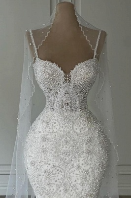 Moderne Brautkleider Meerjungfrau Spitze | Hochzeitskleider mit Perlen_2