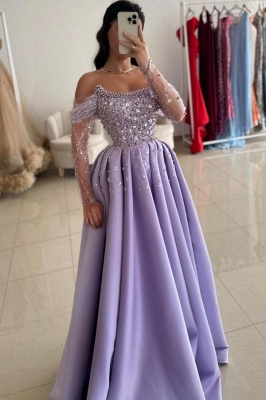 Festilche Kleider Abendkleider Lilac | Abiballkleider mit Glitzer_2