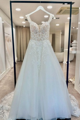 Fashion Wedding Dresses A Line Tulle Wedding Dresses with Lace