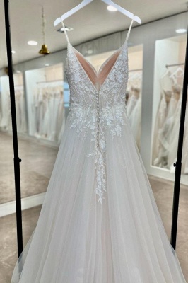 Designer Brautkleid A Linie mit Spitze Hochzeitskleider Aus Tüll_4