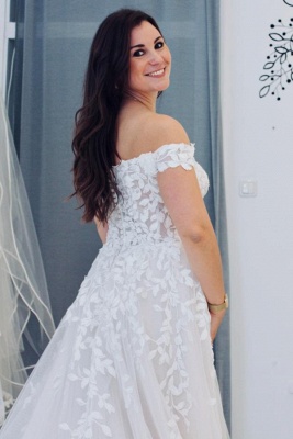 White Wedding Dresses A Line | Wedding Dresses with Lace_4