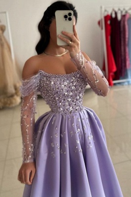 Festilche Kleider Abendkleider Lilac | Abiballkleider mit Glitzer_4