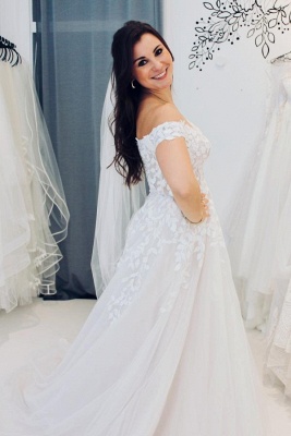 White Wedding Dresses A Line | Wedding Dresses with Lace_3