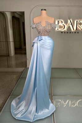 Blue evening dress with glitter long prom dresses online