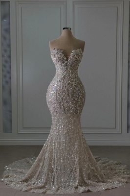 Beautiful Evening Dresses White Prom Dresses Glitter Long