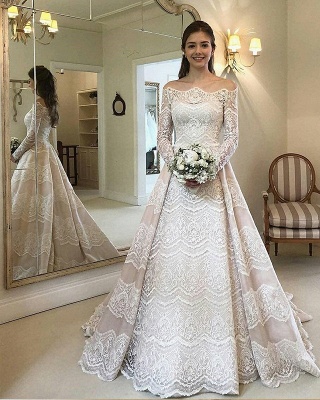 Elegante Brautkleider Mit Ärmel | Spitze Hochzeitskleider Günstig Online_1