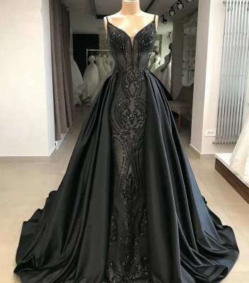 Evening dresses long glitter | Black prom dresses with lace_2