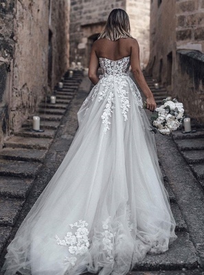 Hochzeitskleider Prinzessin Spitze | Brautkleid A Linie Online_3