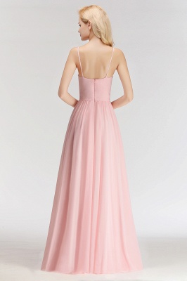 Sexy Brautjungfernkleider Chiffon Lang Rosa Etuikleider Für Hochzeit_5