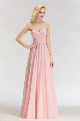 Sexy Brautjungfernkleider Chiffon Lang Rosa Etuikleider Für Hochzeit_2