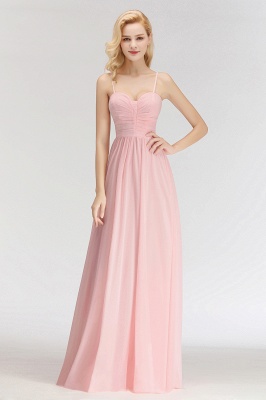 Sexy Brautjungfernkleider Chiffon Lang Rosa Etuikleider Für Hochzeit_3